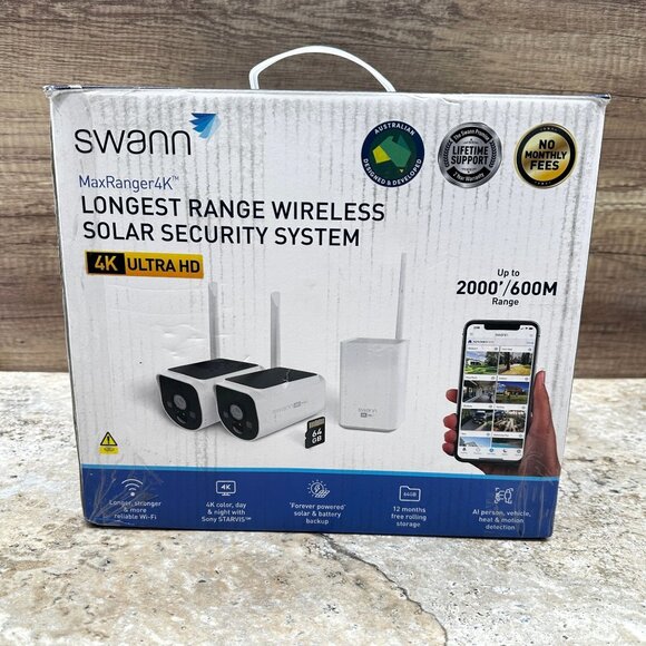 Swann MaxRanger4K Wireless Solar Security Camera System 4K Ultra HD 64GB - Picture 1 of 13